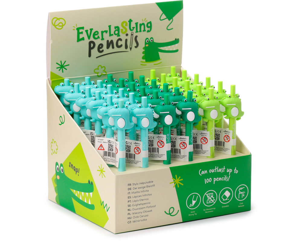 ROOST Bleistift Krokodil STA347 3 assortiert