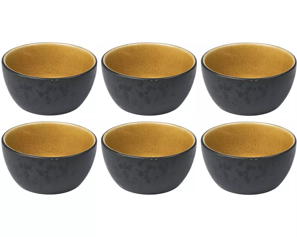 Bitz Snackschale 10 cm, 6 Stück, Schwarz/Amber