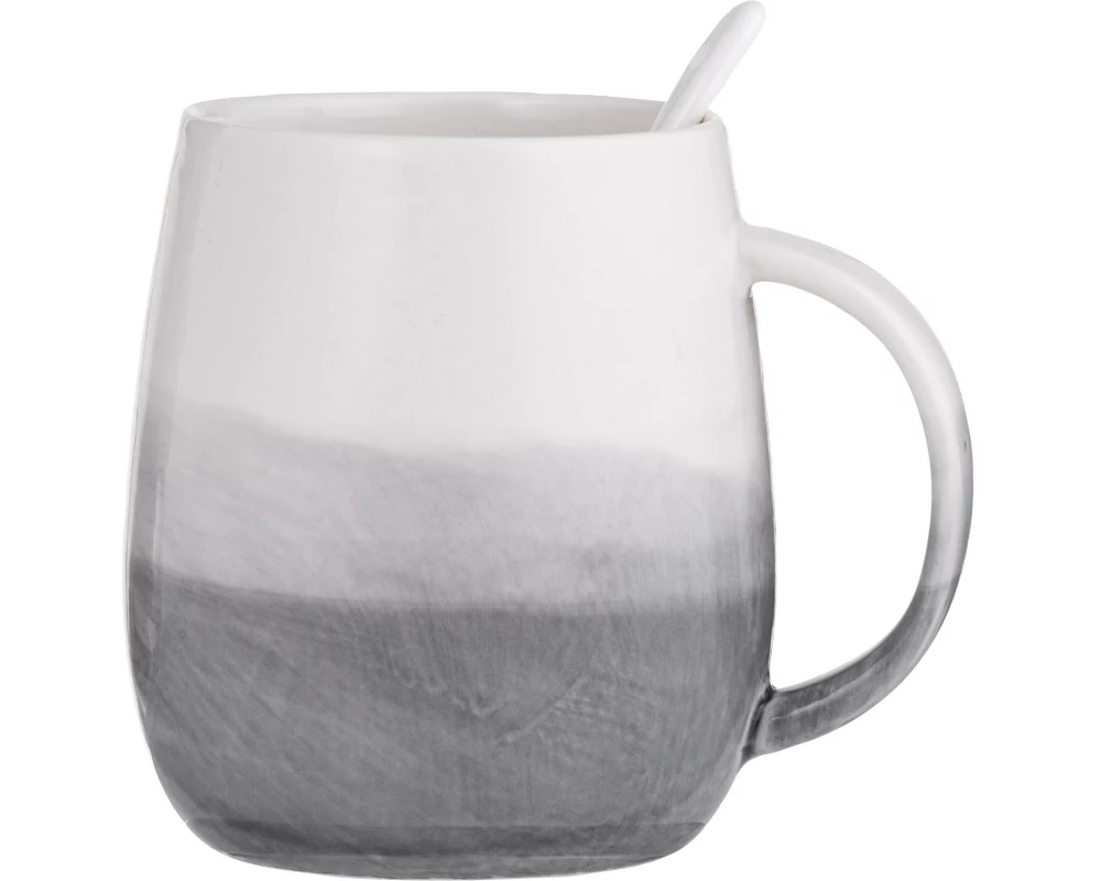 Ladelle Tasse mit Löffel Immerse 380 ml, 1 Stück, Grau/Weiss