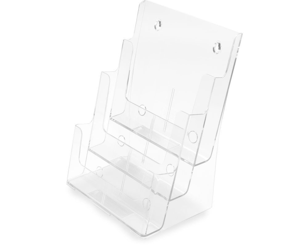 DEFLECTO Prospekthalter Docuholder A4 77301 hoch, 3 Fächer