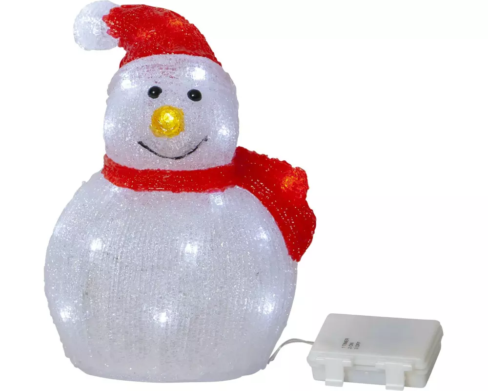 Star Trading LED-Figur Crystalo Schneemann, 25 cm, Transparent