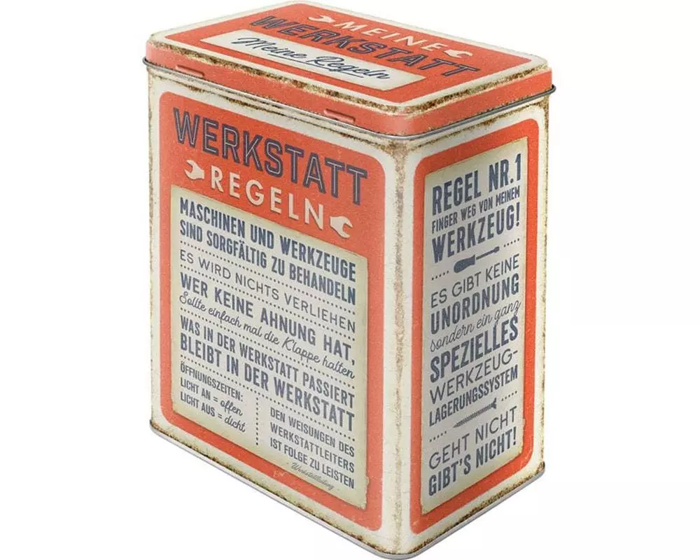 Nostalgic Art Vorratsdose Werkstatt-Regeln 3 l, Mehrfarbig
