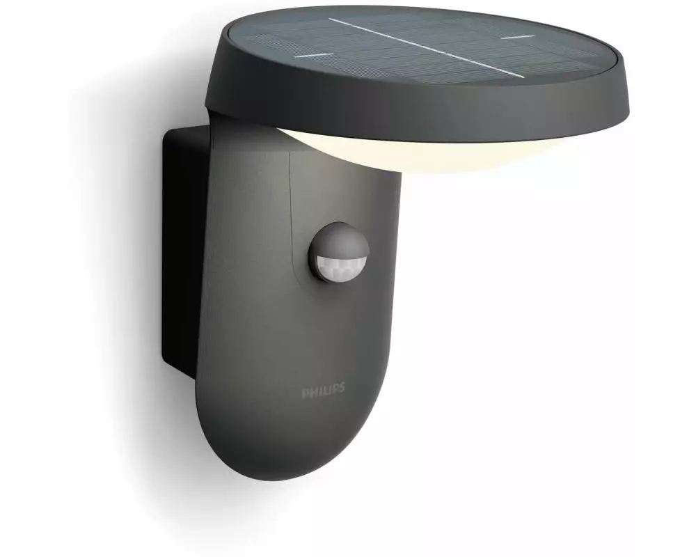Philips Wandleuchte Tyla IR Solar Ultra-Efficient Anthrazit + Sensor