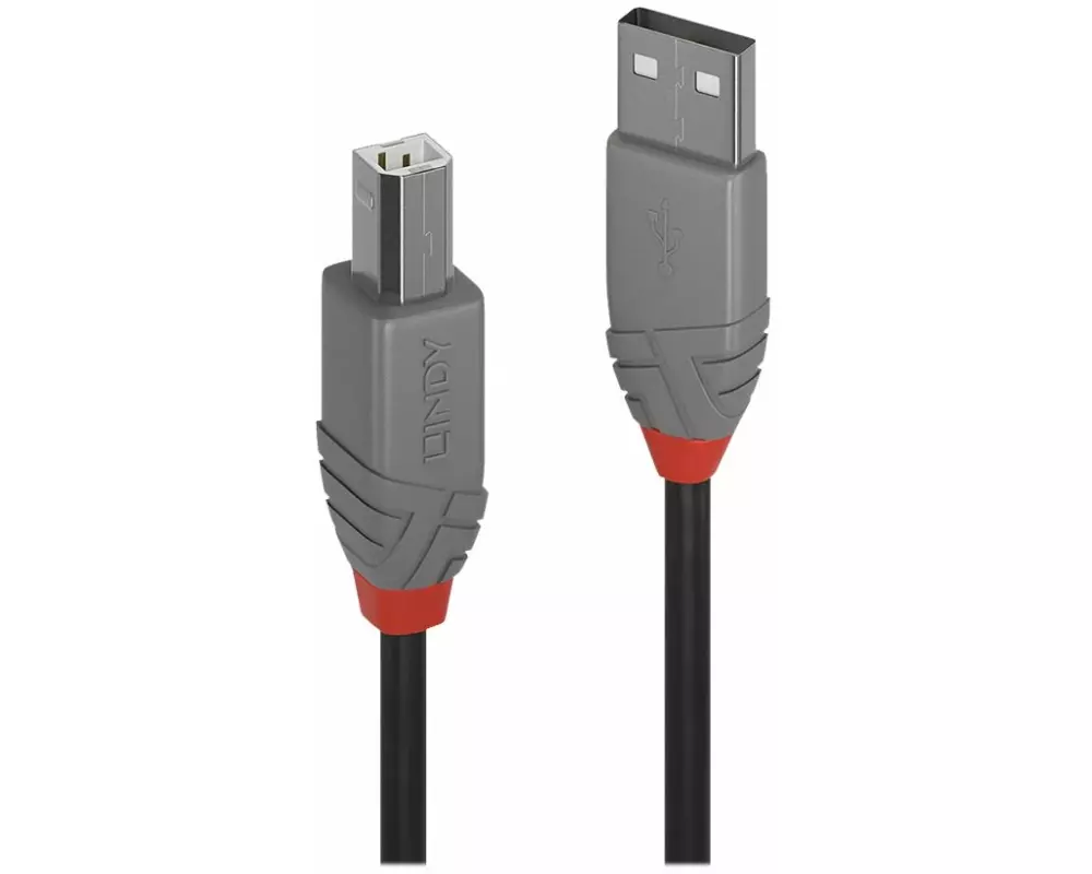 LINDY 10m USB 2.0 Type A to B Cable Anthra Line