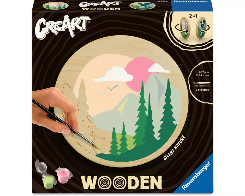 Ravensburger Malen nach Zahlen CreArt Wooden Silent nature Holz 20 cm