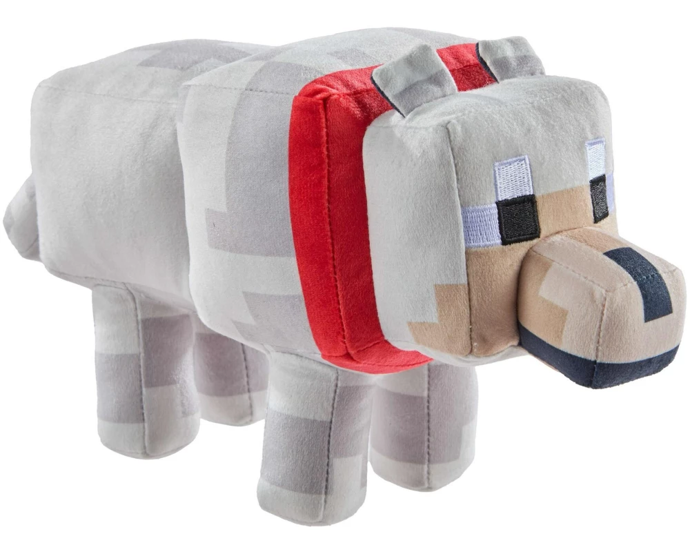 Mattel Minecraft 8 Basic Plush Tamed Wolf weich, 20 cm