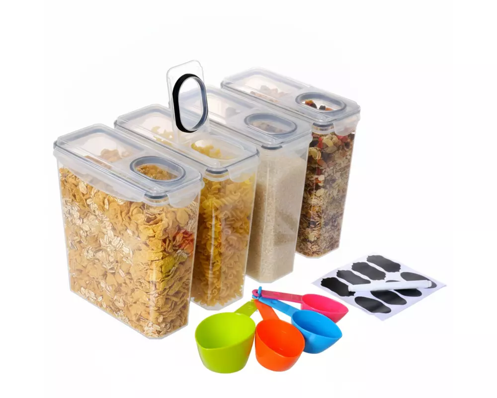 relaxdays Frischhaltedosen-Set, 3.7 l, 4 Stück