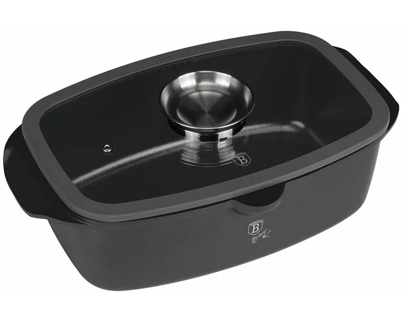 Berlinger Haus Bräter Ø 40cm mit Deckel & Ausgiesser Anthracite Collection