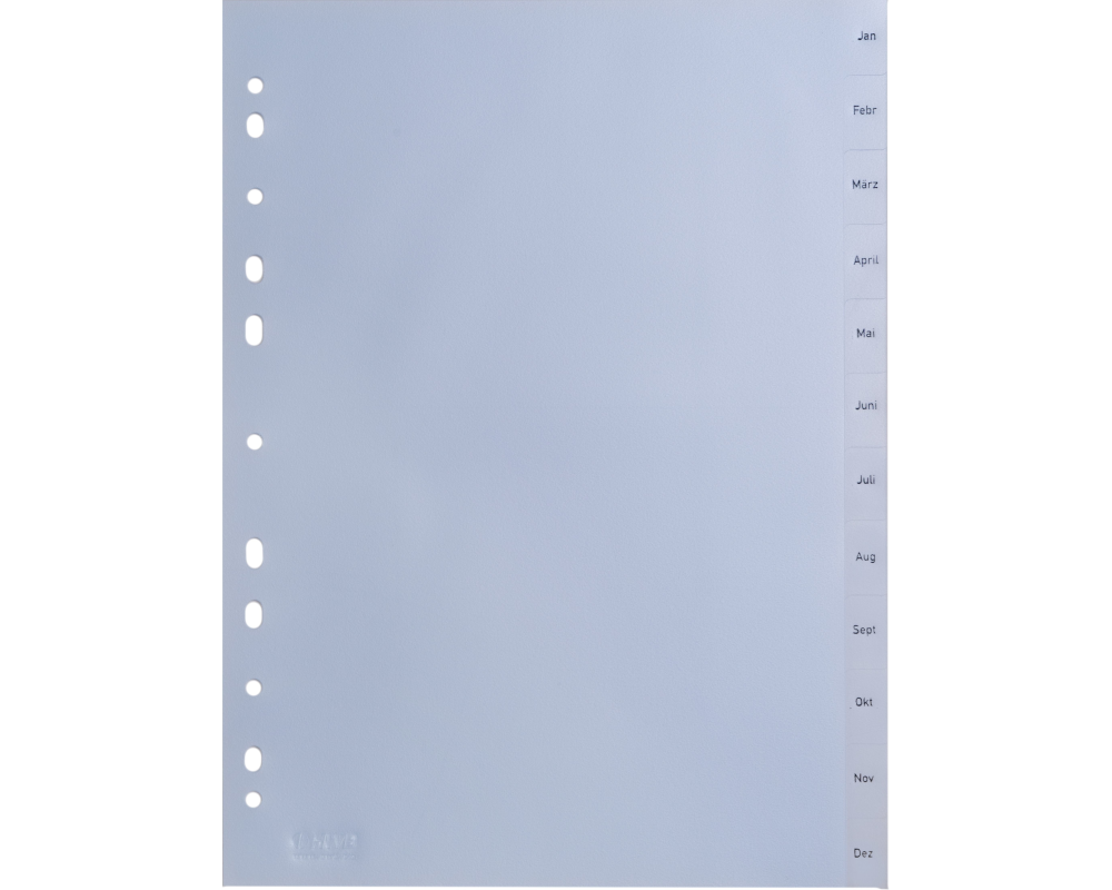 HWB Kunststoff-Register A4 3604.51 transparent Jan-Dez (DE)