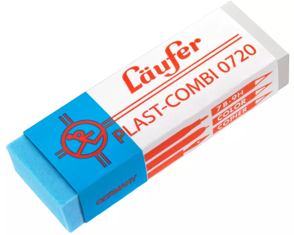 Läufer Radiergummi PLAST COMBI 0720 Blau/Weiss