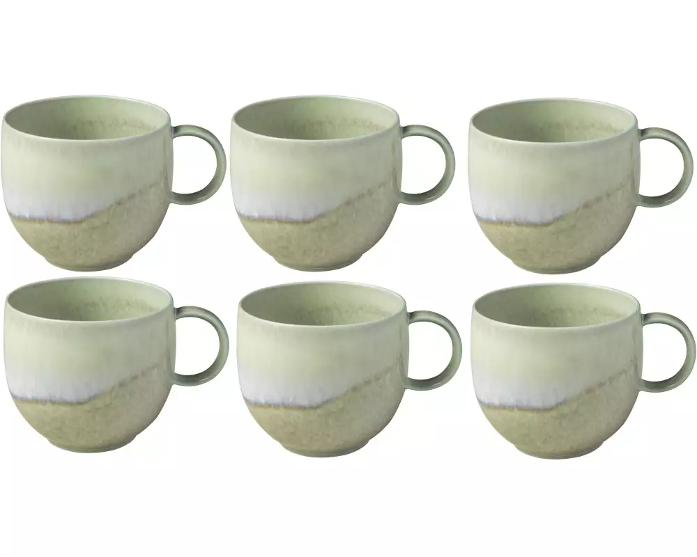 Villeroy & Boch Kaffeebecher Perlemor Alga 290 ml, 6 Stück, Grün