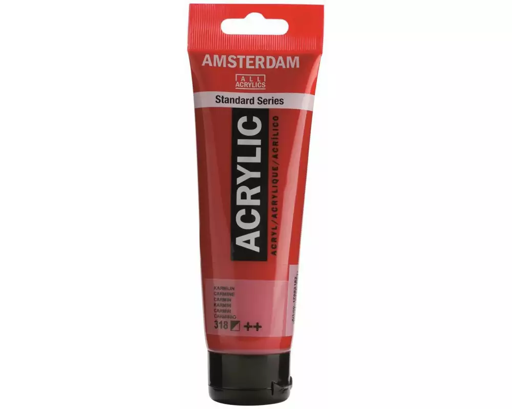 Amsterdam Acrylfarbe Standard 318 Karmin halbdeckend, 120 ml