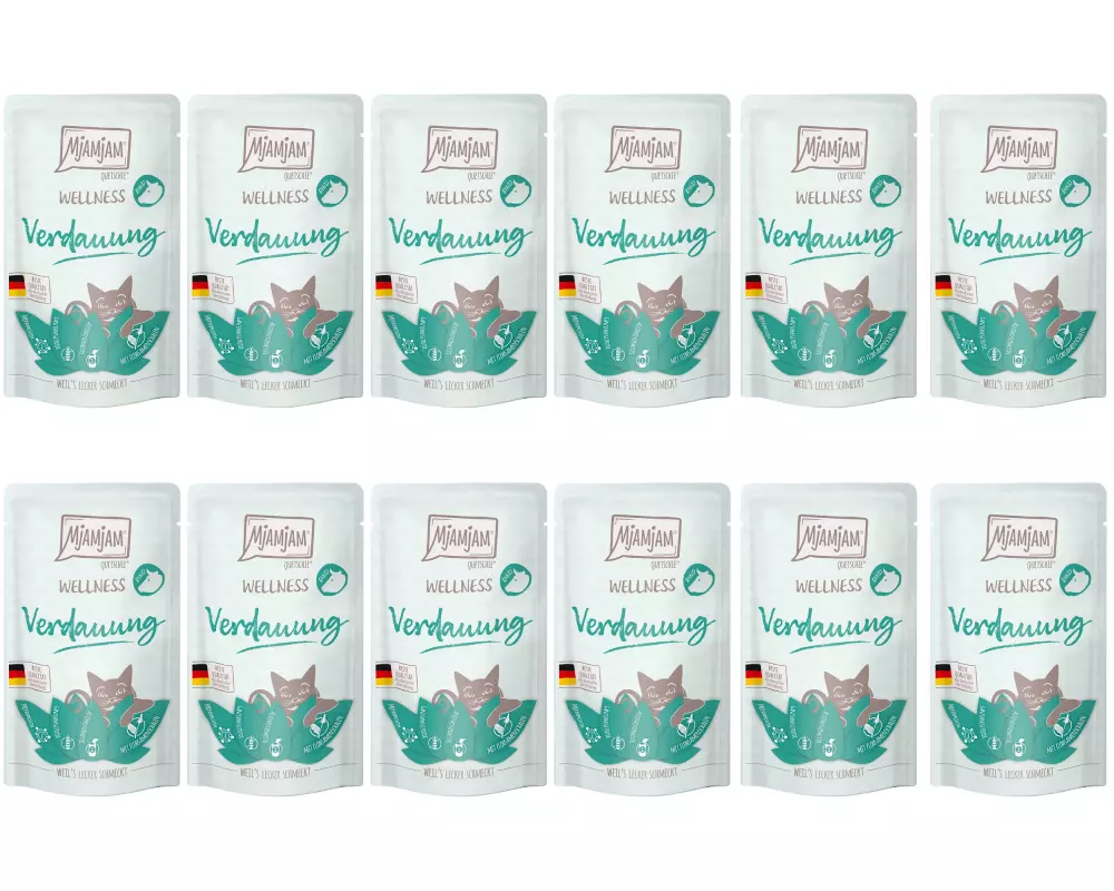 Mjamjam Nassfutter Wellness Verdauung Rind, 12 x 125 g