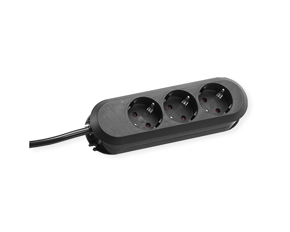 BACHMANN SMART Steckdosenleiste 3x Schutzkontakt, schwarz, 3 m