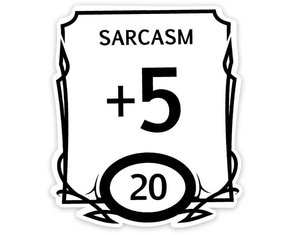 Glass Staff Stat Block Sarcasm Sticker Schwarz/Weiss