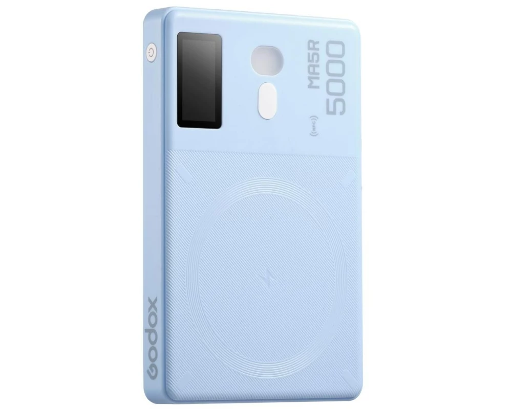 Godox MA5R RGB-Panel-Licht mit Powerbank hellblau