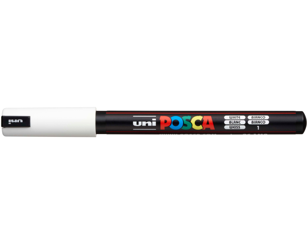UNI-BALL Fineliner Posca 0.7mm PC-1MR WHITE weiss