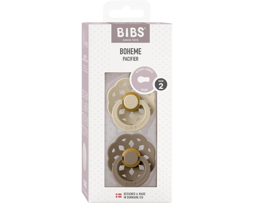 Bibs Boheme Latex, 2er-Pack, 6-18 Monate, Vanilla/Dark Oak