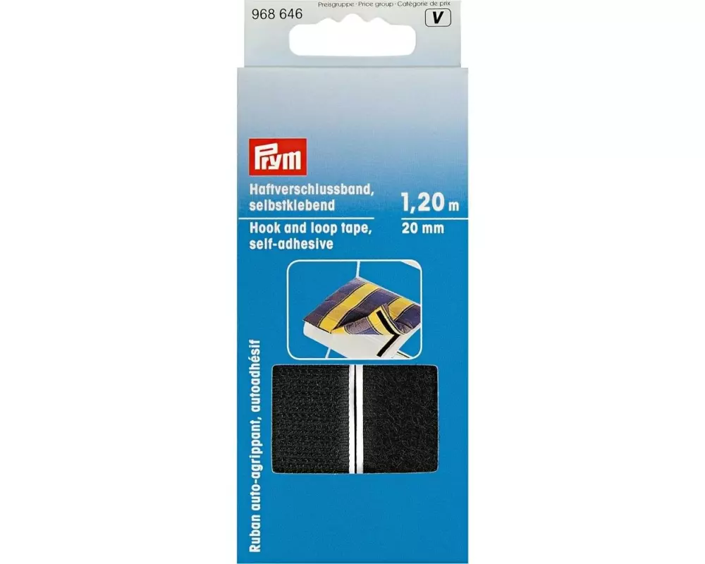 Prym Klettbandverschluss 1.2 m selbstklebend, Schwarz