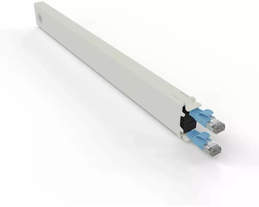 Patchbox patchbox.one / Cassette / 8RU / Cat 6A, STP, 0.8 m, Blau