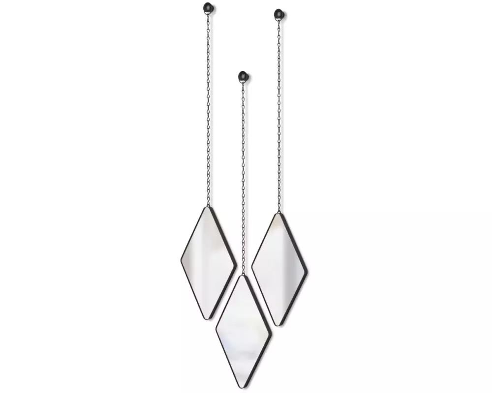 Umbra Spiegel Dima Schwarz, 3 Stück