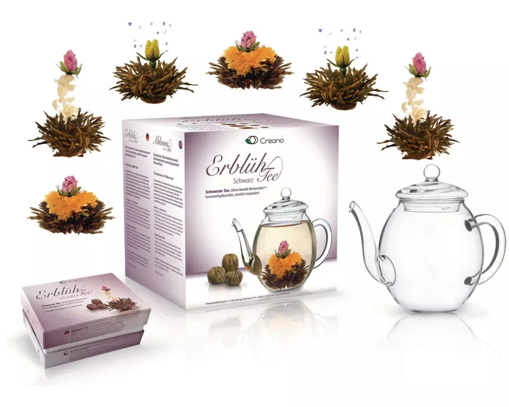 Creano Tee-Set Erblühtee 0.5 l, Transparent