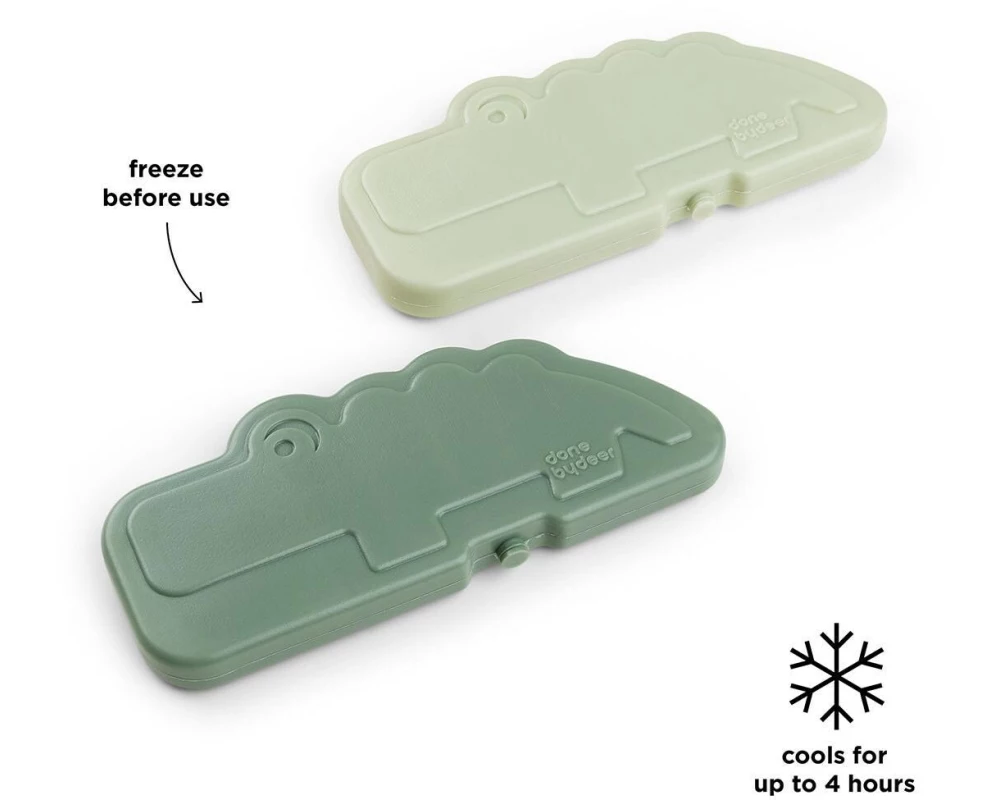 done by deer Croco 2er-Set HDPE Grün 16 x 7 x 1.5 cm