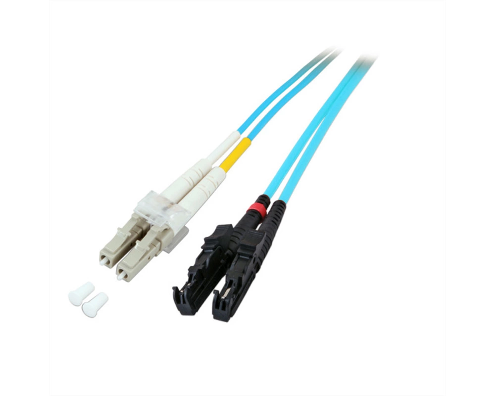 Quality LWL-Kabel duplex 50/125µm OM3, E2000/LC, grün, 3 m