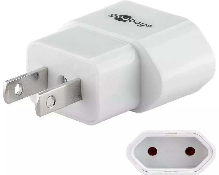 Max Hauri Reiseadapter EU – USA, Weiss