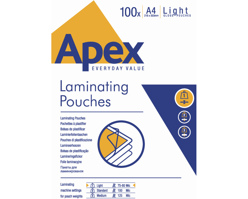 FELLOWES Laminiertasche A4 6003201 glanz, 75my 100 Stk