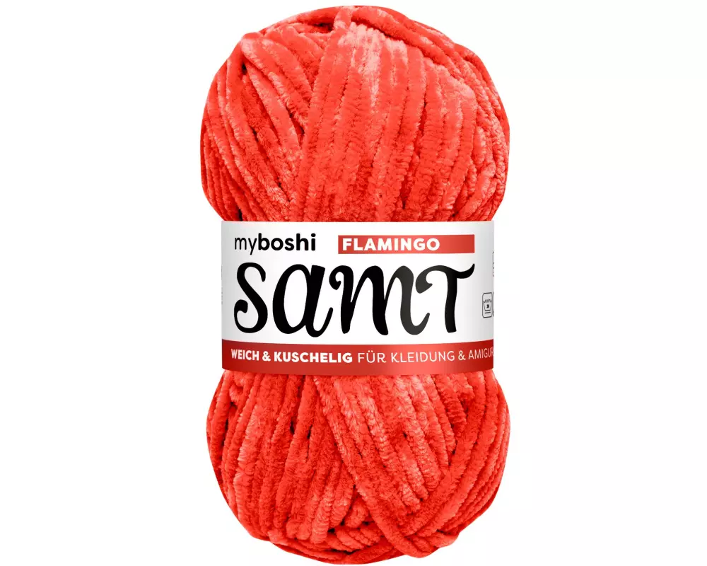 myBoshi Wolle Chenille Samt Flamingo 100 g, 100 m