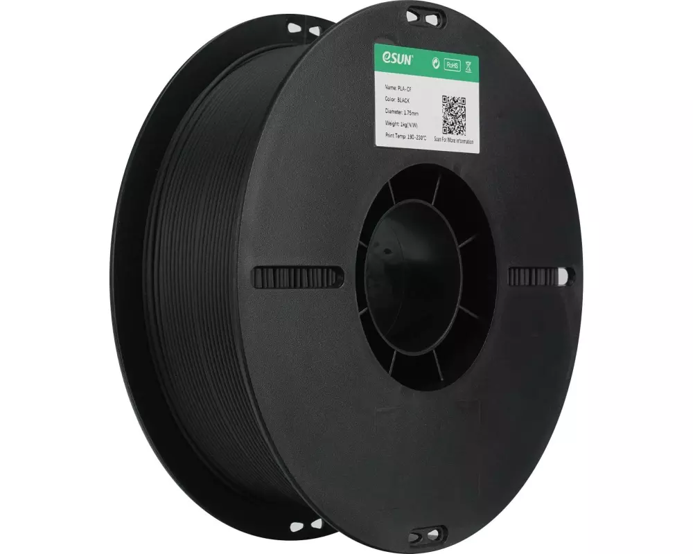 eSun Filament eSun, Filament , PLA-CF, Schwarz 1.75 mm 1 kg