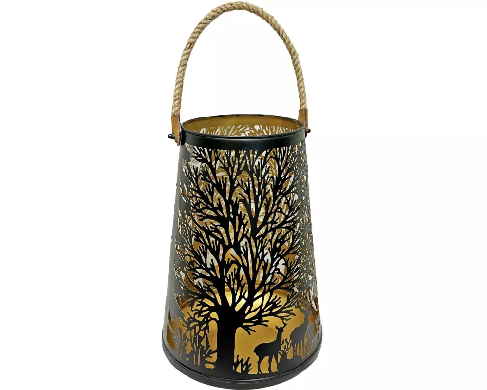 Dameco Laterne Forest 41 cm, Gold/Schwarz