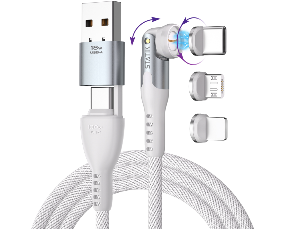 STATIK Statik 360 Pro, Uni.Mag. Tip PUP-0520-WHT-6FT Cable 2.0, 2m, 100W White