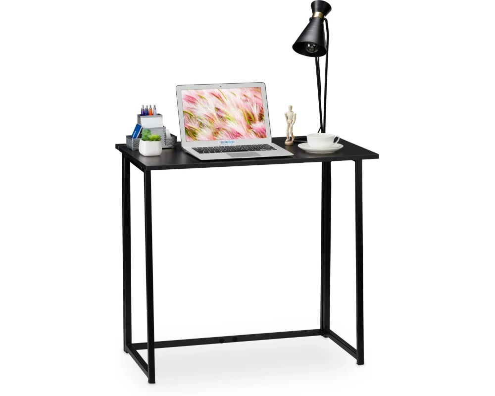 relaxdays Klapptisch 80 x 45 cm, Schwarz