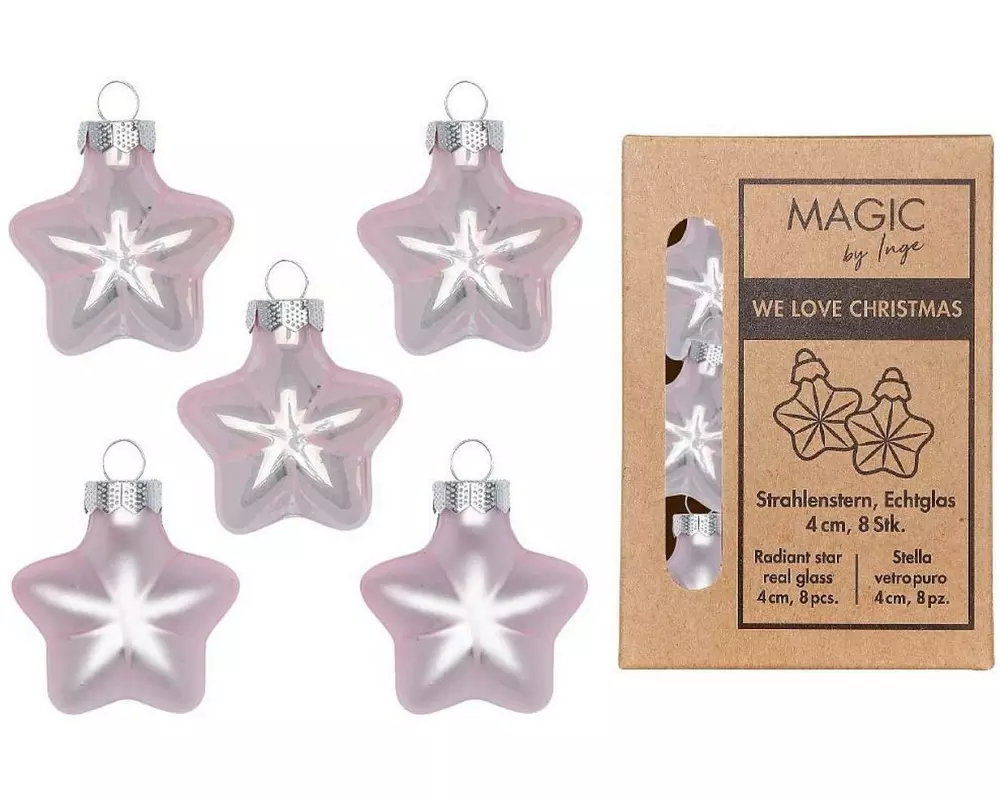 INGES CHRISTMAS DECOR Sterne Lovely Magnolia , 1 Stück, Hellrosa
