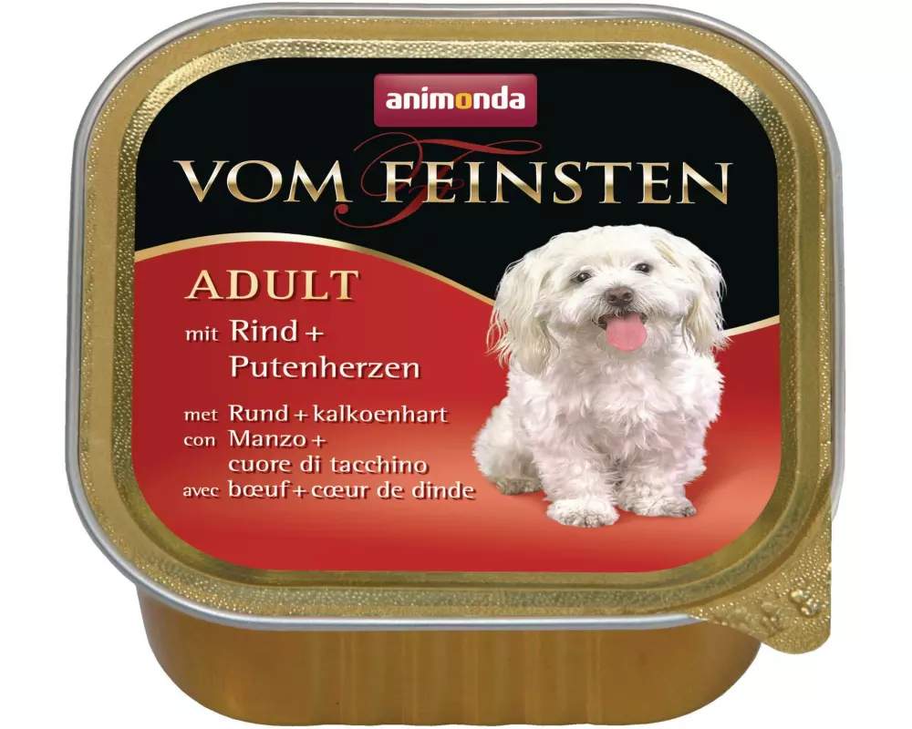 animonda Nassfutter Vom Feinsten Adult Rind & Putenherzen, 150 g
