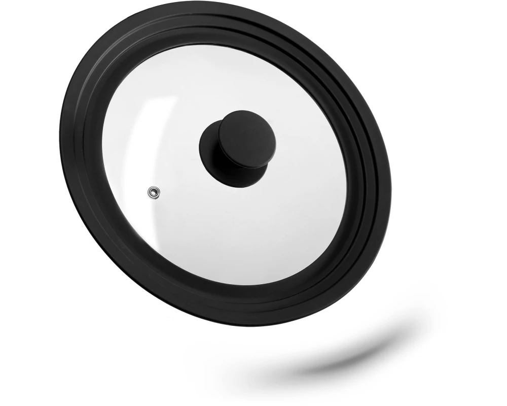 relaxdays Topfdeckel 22-26 cm, Schwarz