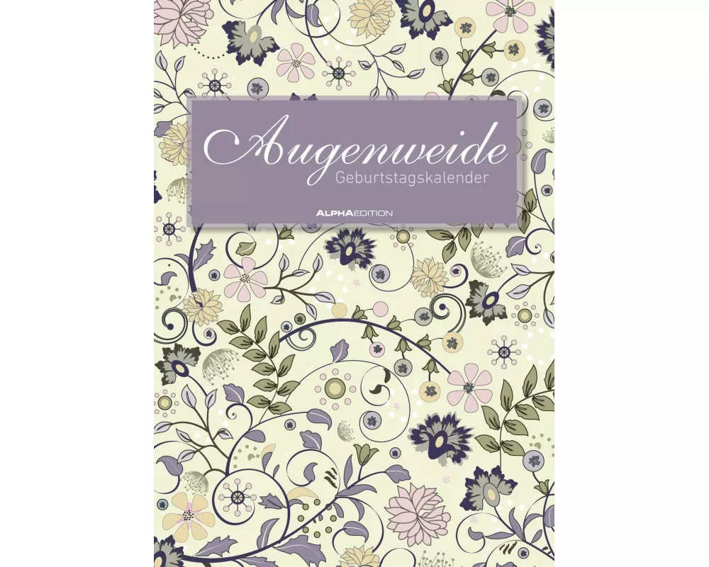 Alpha Edition - Geburtstagskalender Augenweide, immerwährend, 9,5x33cm, Kalender mit einer Spalte, immerwährendem Kalendarium, farbenfrohes Design, vi