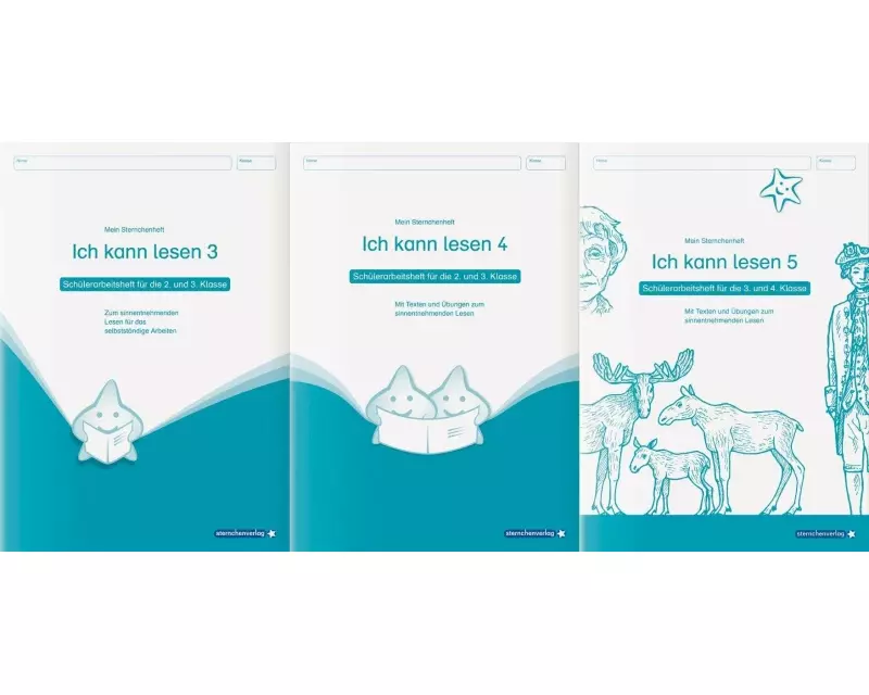 Ich kann lesen 3, 4 und 5 - 3 Schülerarbeitshefte für die 2. bis 4. Klasse