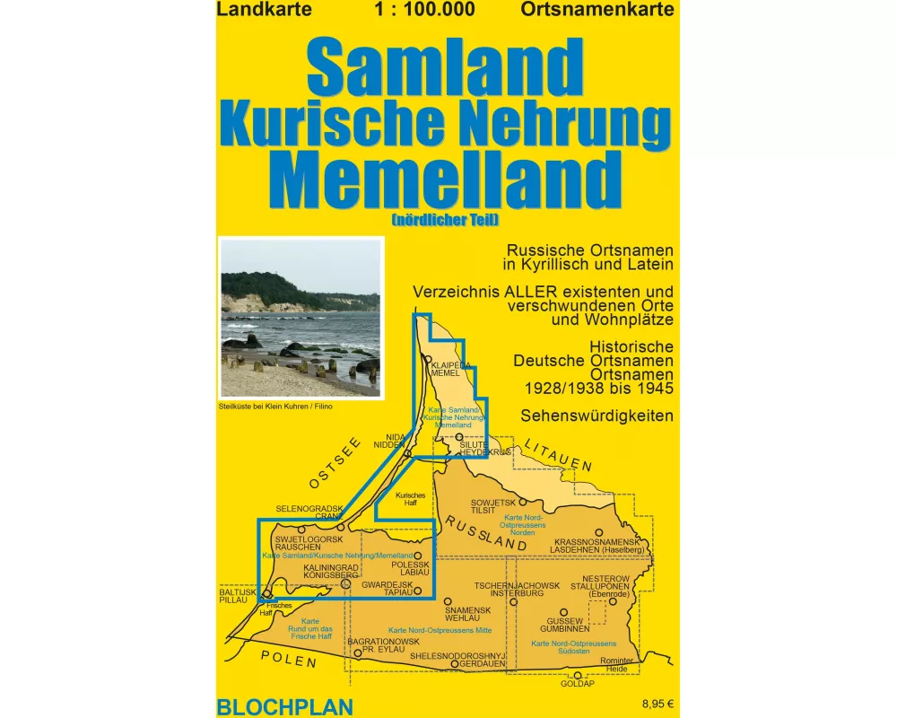 Landkarte Samland/Kurische Nehrung/Memelland 1:100 000