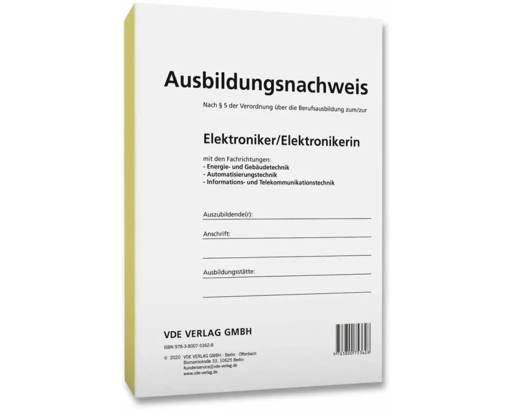 Ausbildungsnachweis Elektroniker/Elektronikerin