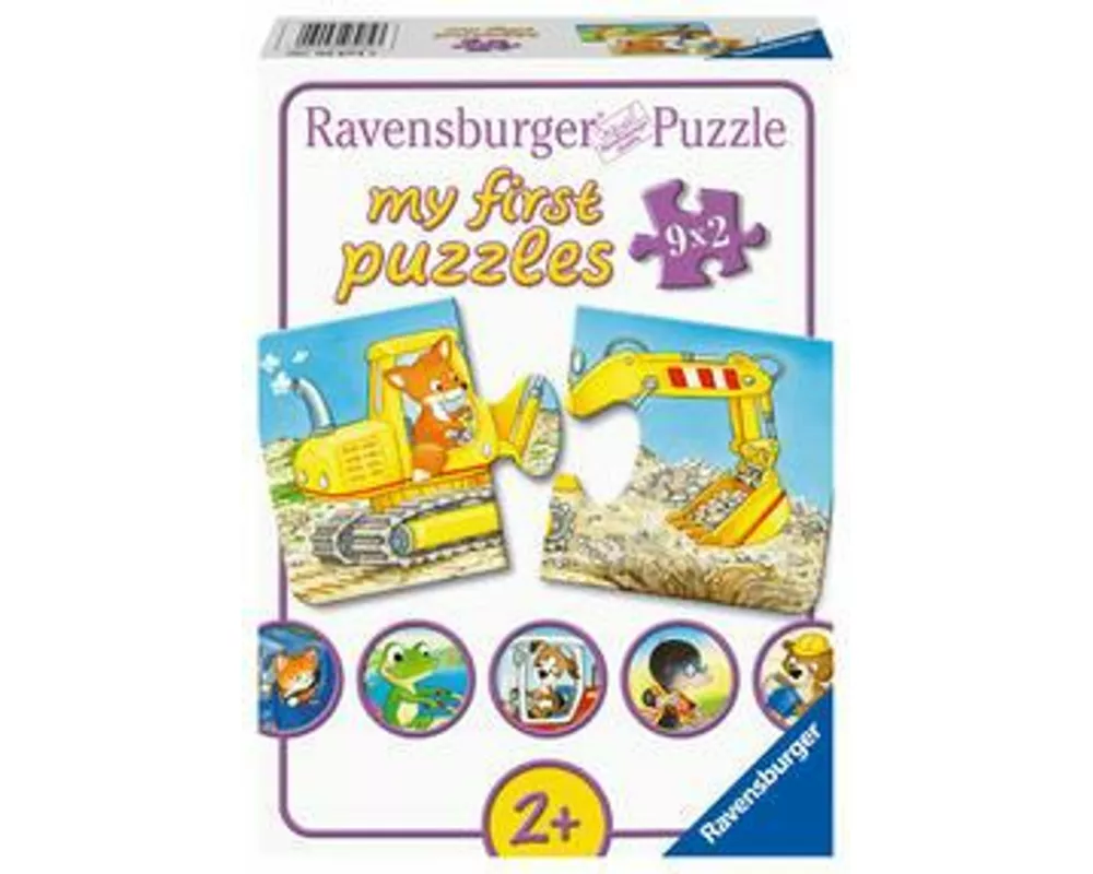 Kinderpuzzle 9x2 Teile - Tierische Baustelle