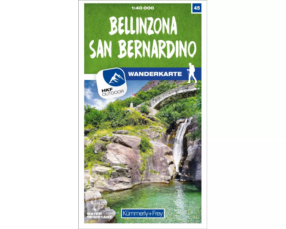 Kümmerly+Frey Wanderkarte 45 Bellinzona, San Bernardino 1:40.000