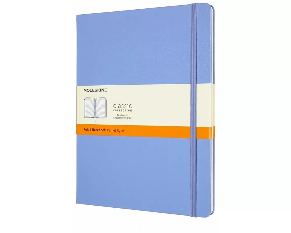 Moleskine Notizbuch XL, Liniert, Fester Einband, Hortensien Blau