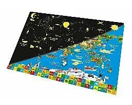 Carte du monde phosphorescente, français (Poster)