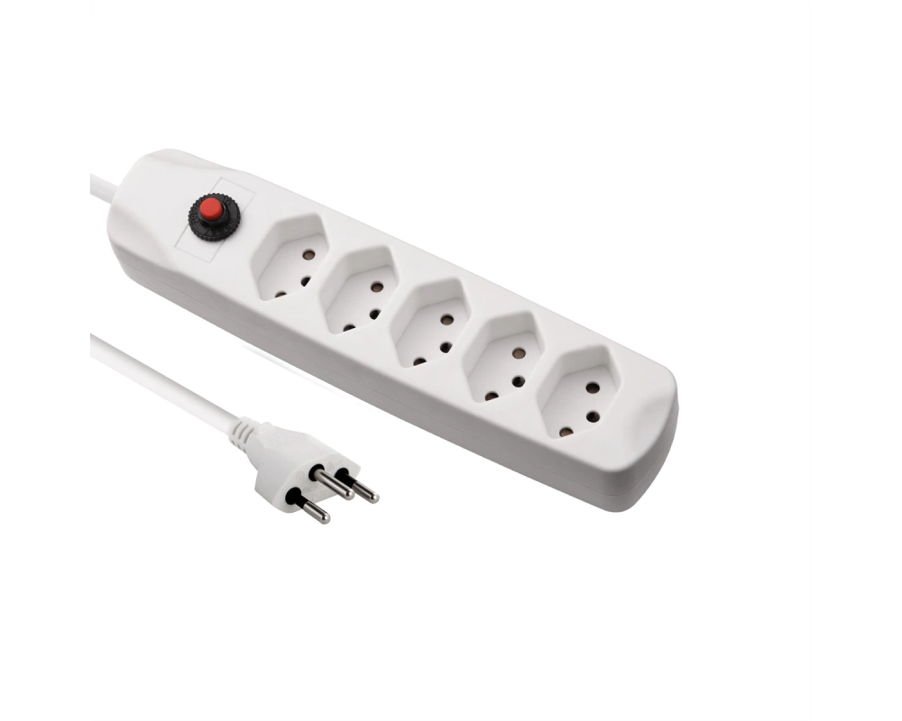 BLANK Steckdosenleiste, 5fach T13, ohne Schalter, weiss