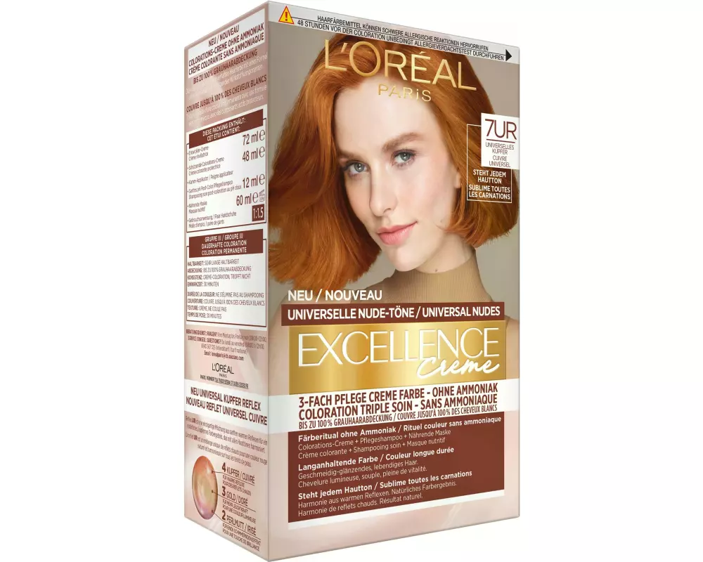 L'Oréal Paris Haarcoloration Excellence 7UC Universelles Kupfer