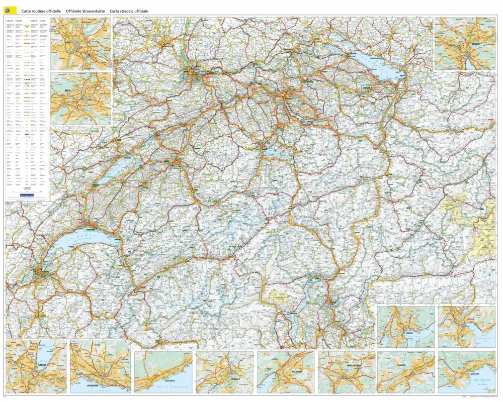 Kümmerly+Frey TCS Schweiz Strassenkarte Poster 1:301.000
