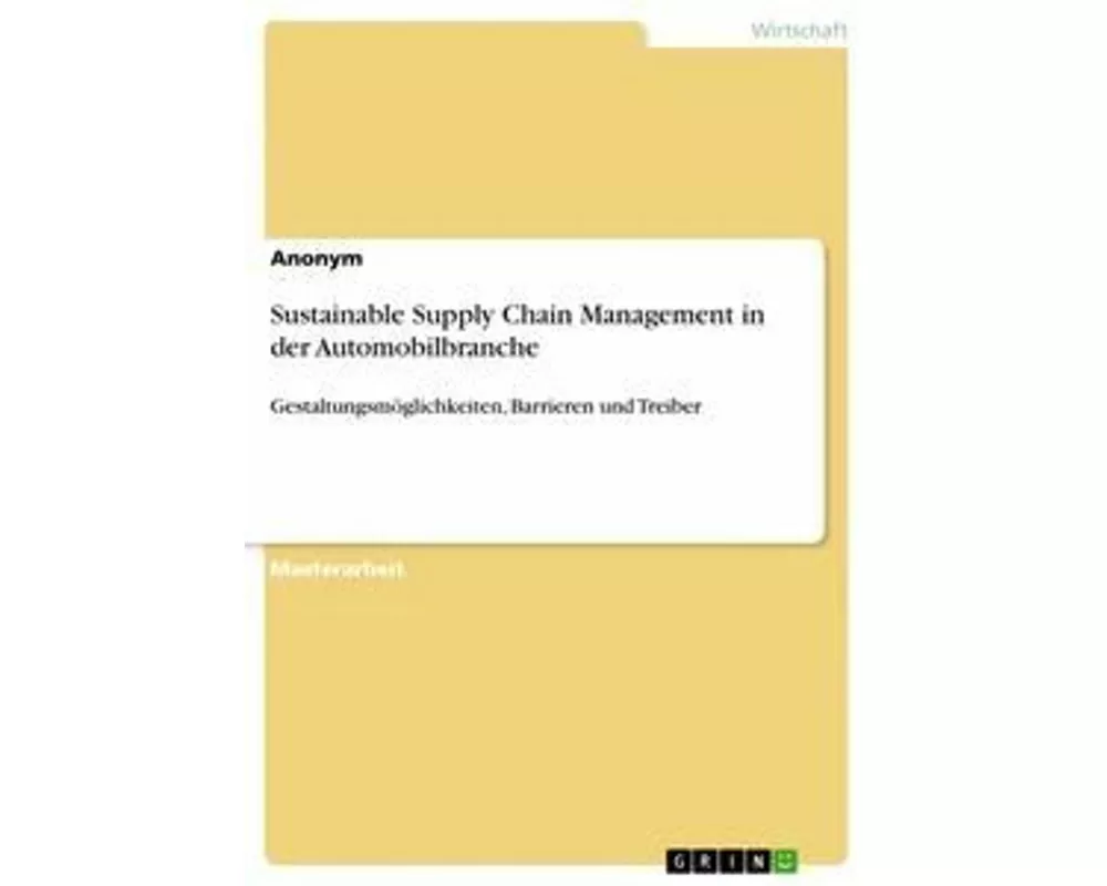 Sustainable Supply Chain Management in der Automobilbranche